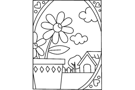 Coloriage Paysage 02 – 10doigts.fr